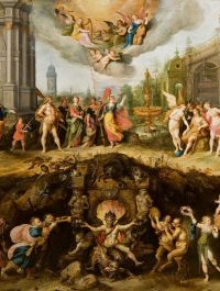FRANS II FRANCKEN (Anvers, 1581-1642) L’Éternel Dilemme de l’homme : le choix entre le Vice et la Vertu - 1633 - Huile sur bois, 142 × 218,8 cm / Boston, collection particulière