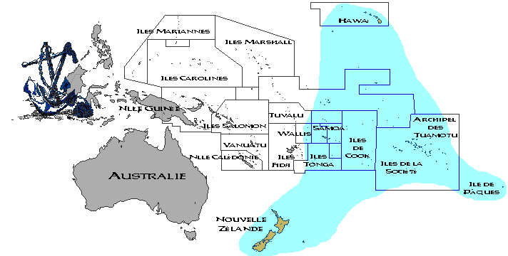Carte de la Polynésie