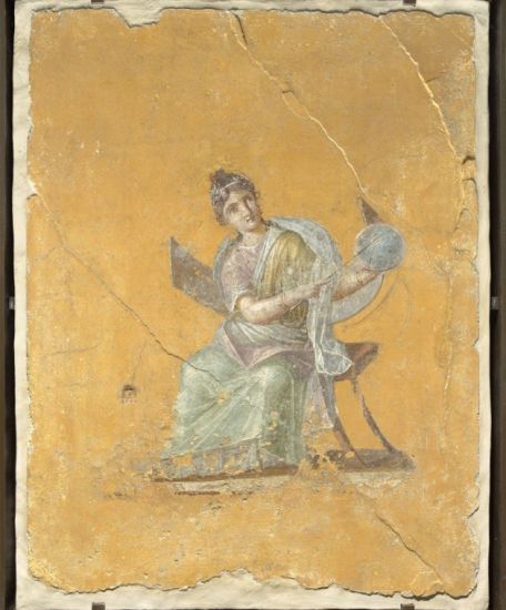 62-79 ap J.-C. Fragment de peinture murale : Uranie, muse de l’astronomie, peinture murale Paris, musée du Louvre