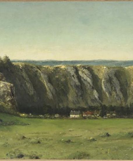Gustave COURBET, Paysage rocheux, 1839-1877, huile sur toile, 85,5 x 160 cm, Dépôt du Musée d'Orsay