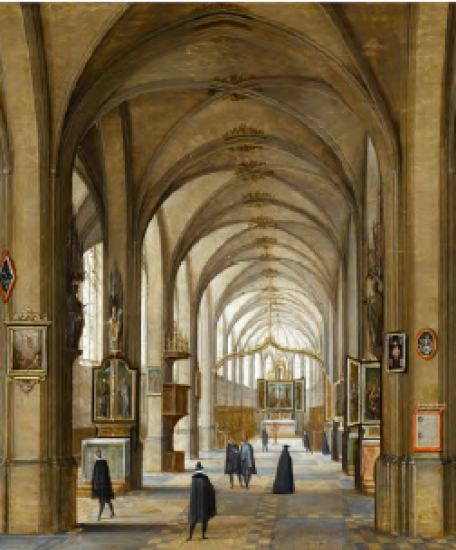 Hendrick van Steenwijck II Intérieur d&#039;une cathédrale gothique