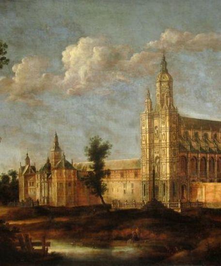Jean-François Neyts, vue de l&#039;abbaye de Saint-Amand, 2e moitié du 17e, huile sur toile. MBA Valenciennes
