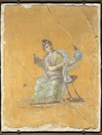 62-79 ap J.-C. Fragment de peinture murale : Uranie, muse de l’astronomie, peinture murale Paris, musée du Louvre