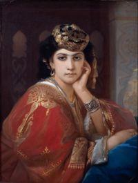 Constant Brochart, Portrait d’Aïcha, une femme d’Abd El Kader, 1866. Achat du musée de Roubaix en 1867.