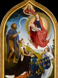 Atelier de Rogier van der Weyden, Diptyque de Jeanne de France (volet gauche), Chantilly, musée Condé, PE 107 © RMN-Grand Palais Domaine de Chantilly Franck Raux (détail) Atelier de Rogier van der Weyden, Diptyque de Jeanne de France (volet gauche), Chantilly, musée Condé, PE 107 © RMN-Grand Palais Domaine de Chantilly Franck Raux (détail)