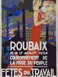 Henri Desbarbieux, Couronnement de la Muse du Peuple – Projet d’affiche pour les Fêtes du Travail de Roubaix , vers 1924